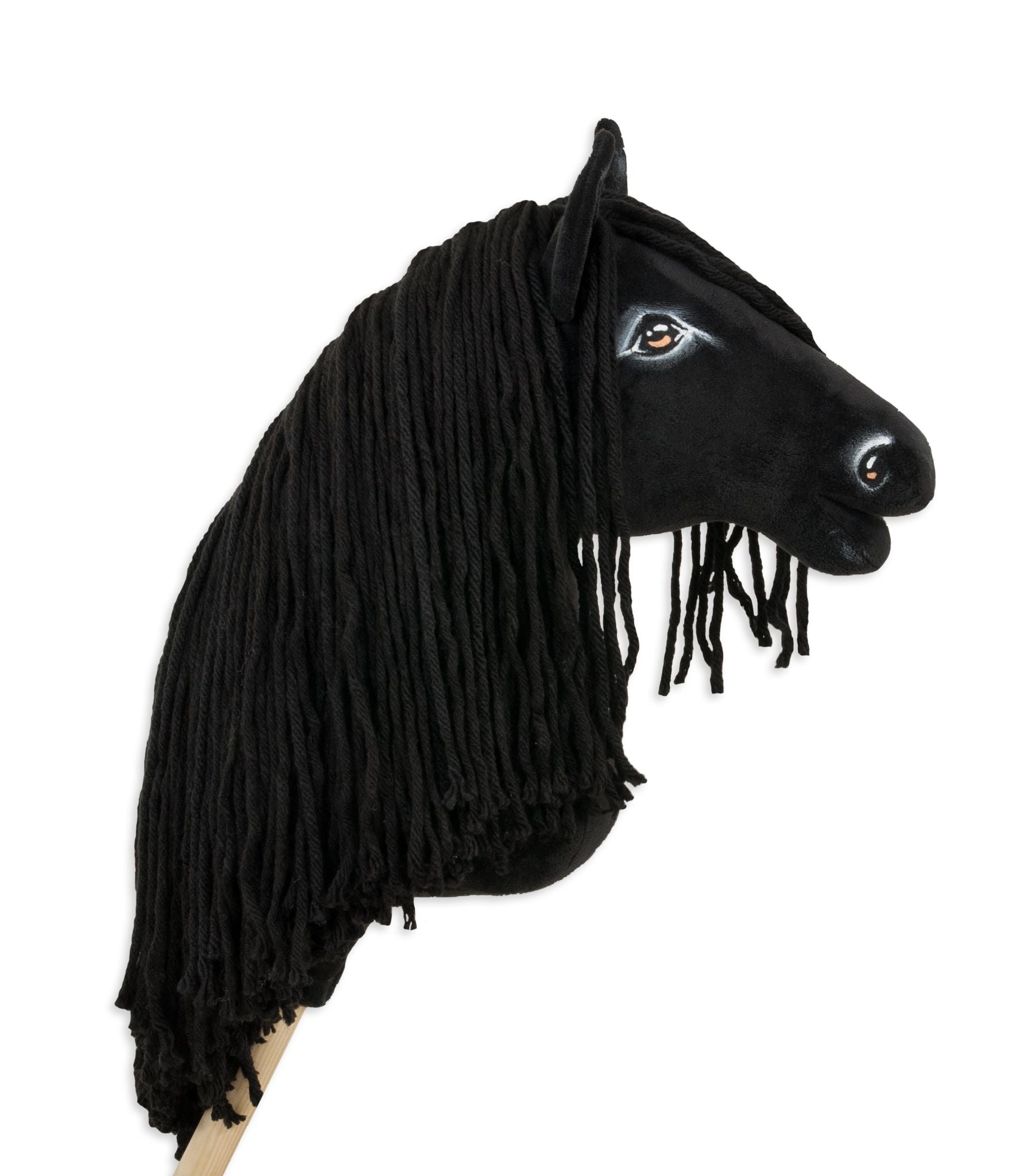 Horse on a stick Super Hobby Horse Premium - friesian horse frieze A3