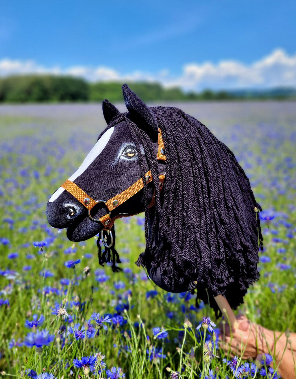Horse on a stick Super Hobby Horse Premium - friesian horse frieze II A3