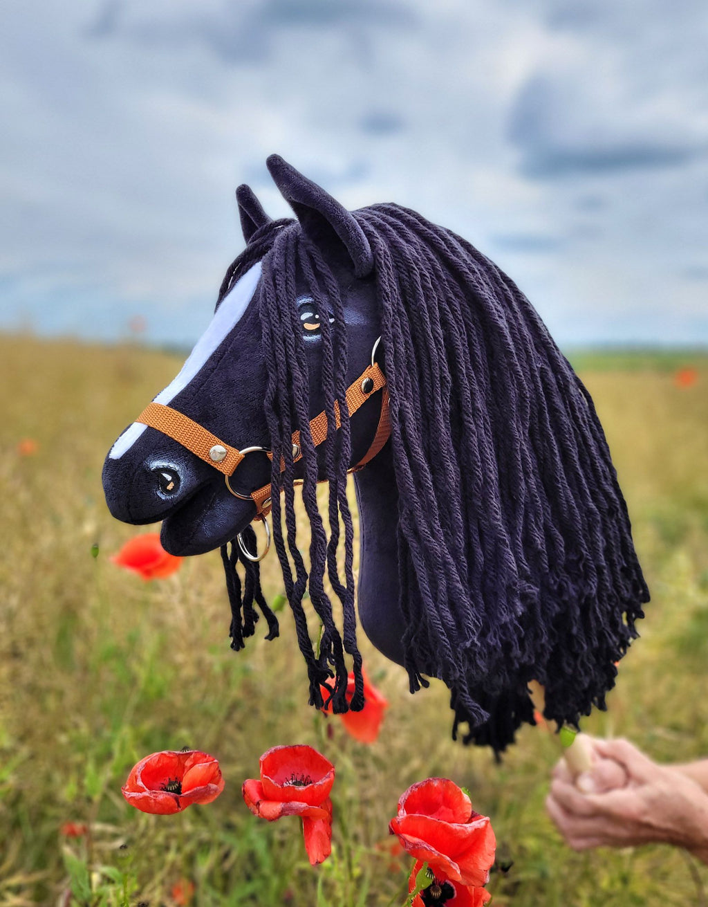 Horse on a stick Super Hobby Horse Premium - friesian horse frieze II A3