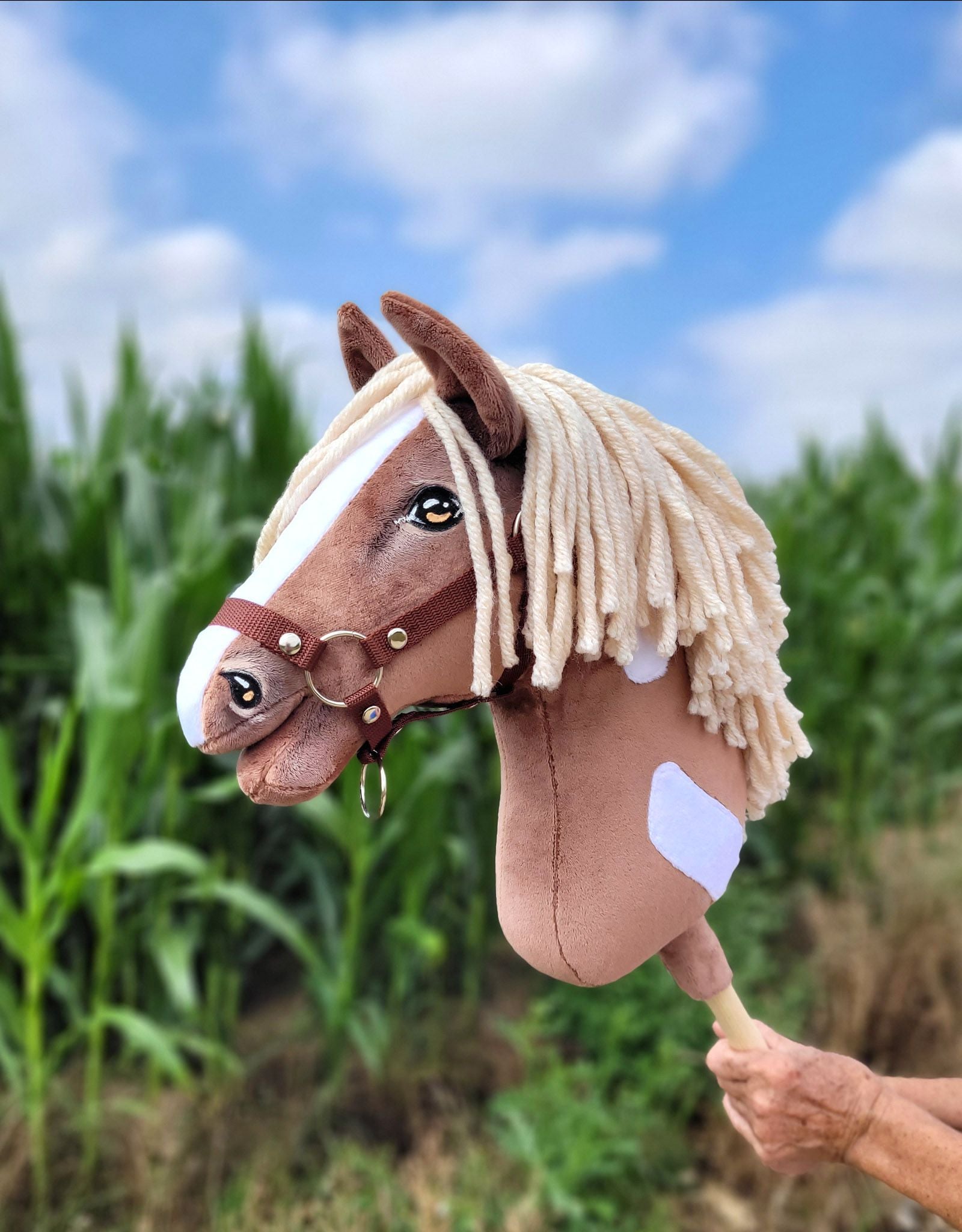 Horse on a stick Super Hobby Horse Premium - western III bay horse A3