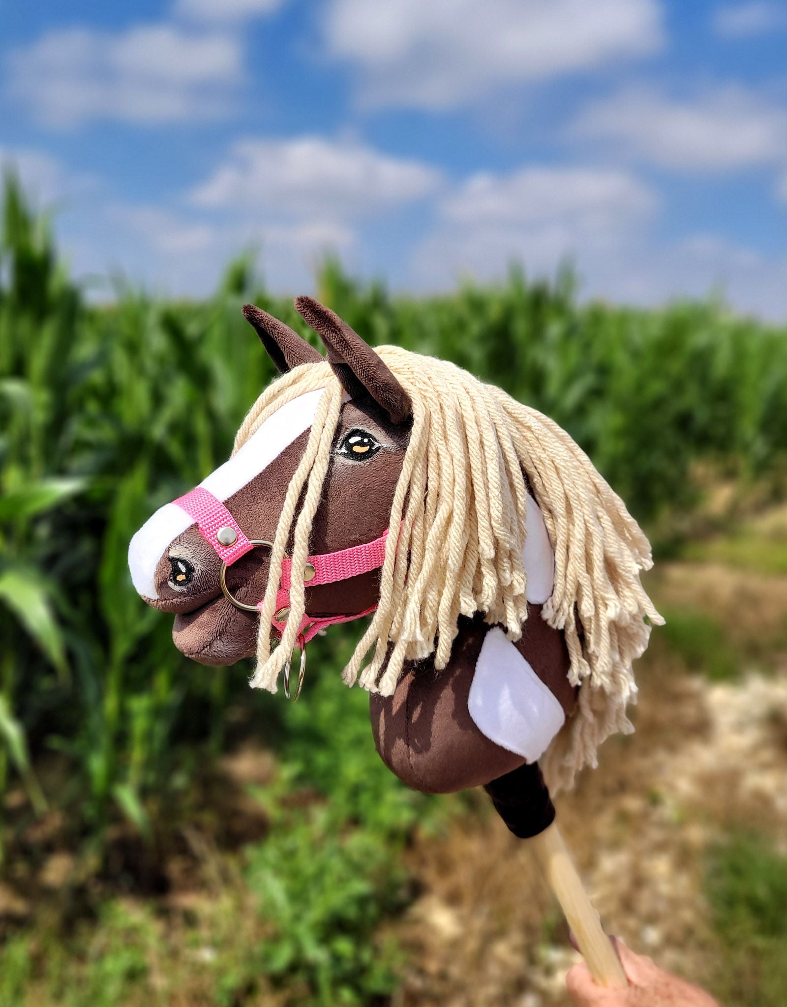 Horse on a stick Super Hobby Horse Premium - western IV dark bay horse A4