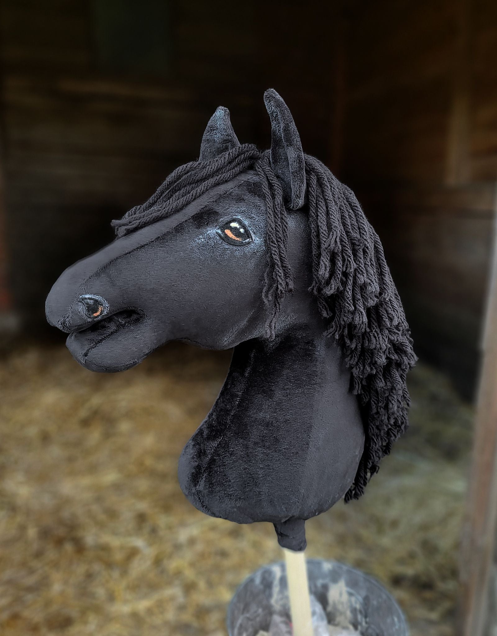Horse on a stick Super Hobby Horse Premium - black horse A3