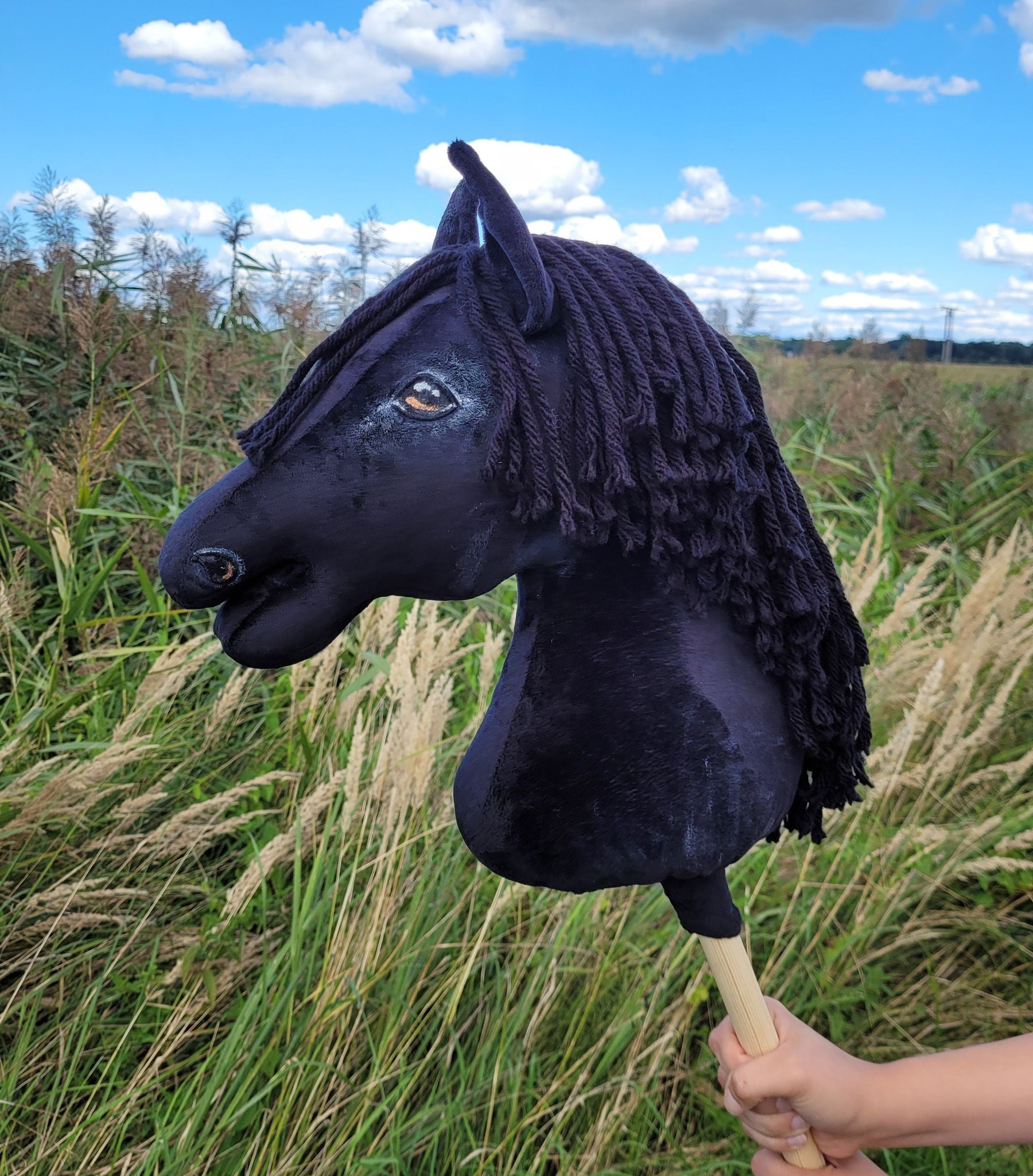 Horse on a stick Super Hobby Horse Premium - black horse A3