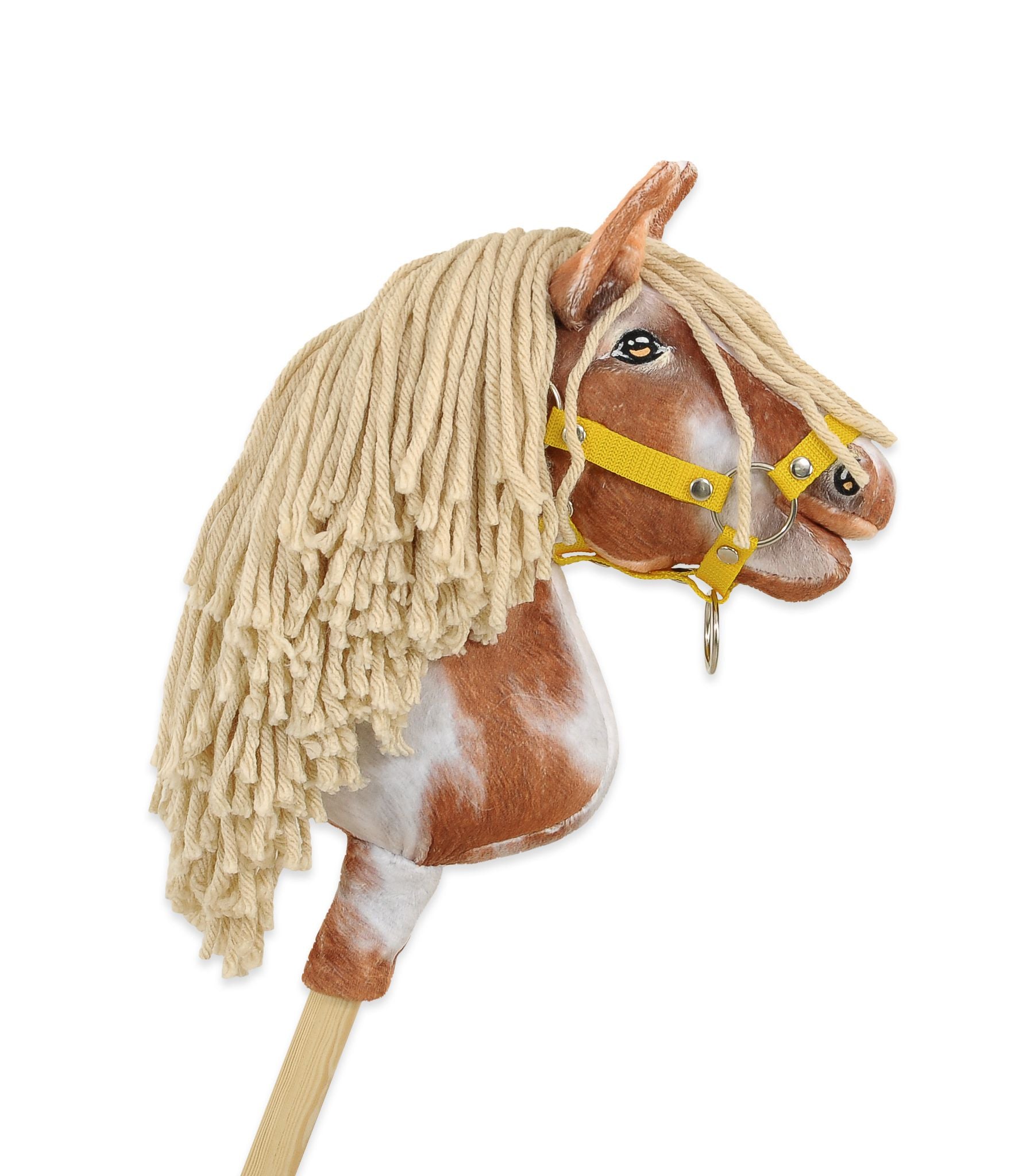 Horse on a stick Super Hobby Horse Premium - tobiano bay horse with a beige maneA4