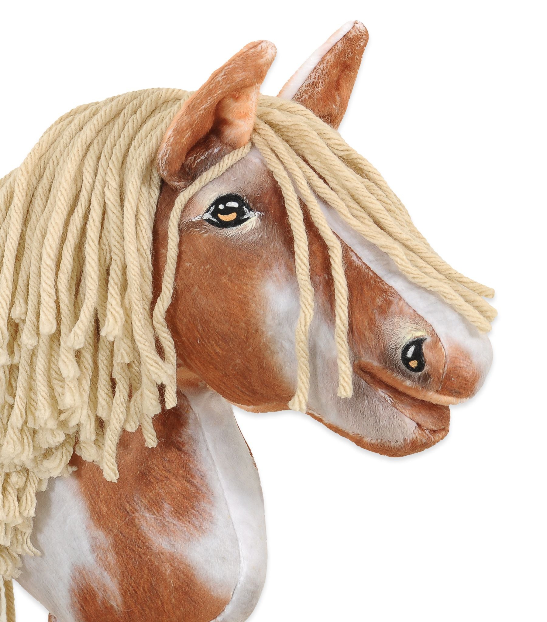 Horse on a stick Super Hobby Horse Premium - tobiano bay horse with a beige maneA4
