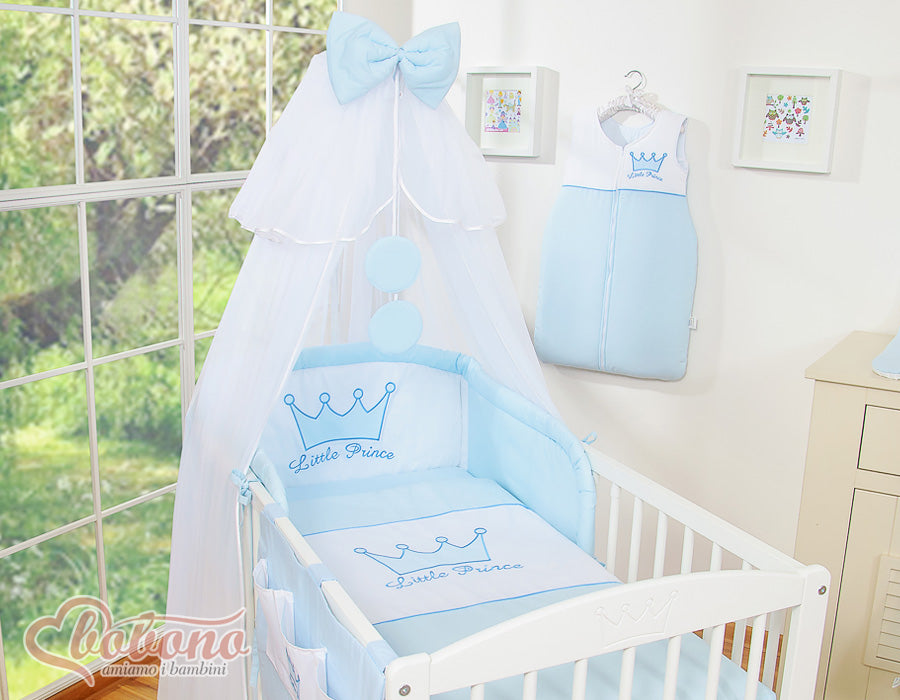 Bedding set 5pcs with mosquito-net- Little Prince/Princess blue