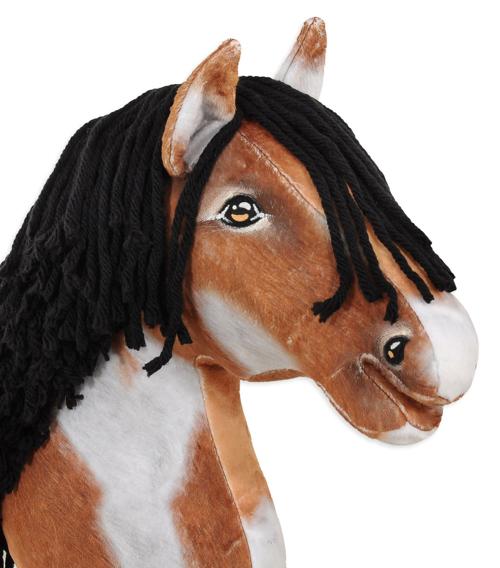 Horse on a stick Super Hobby Horse Premium - tobiano bay horse with a black mane A3