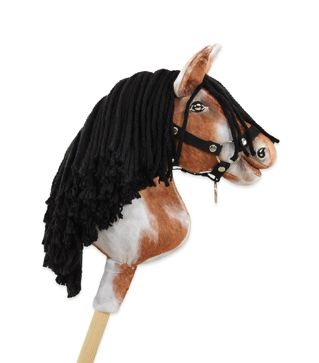 Horse on a stick Super Hobby Horse Premium - tobiano bay horse with a black maneA4