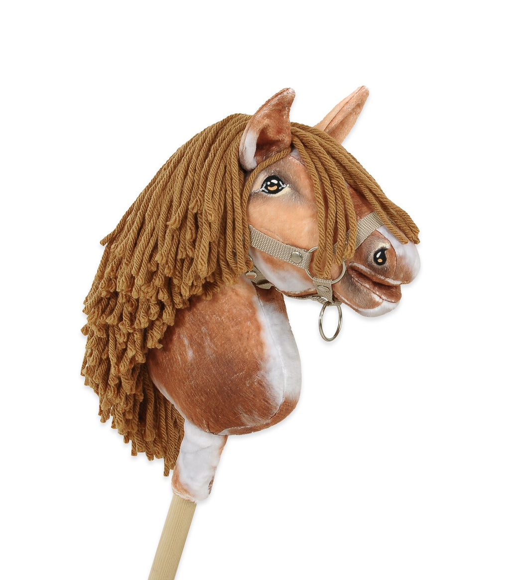 Horse on a stick Super Hobby Horse Premium - tobiano bay horse with a brown maneA4