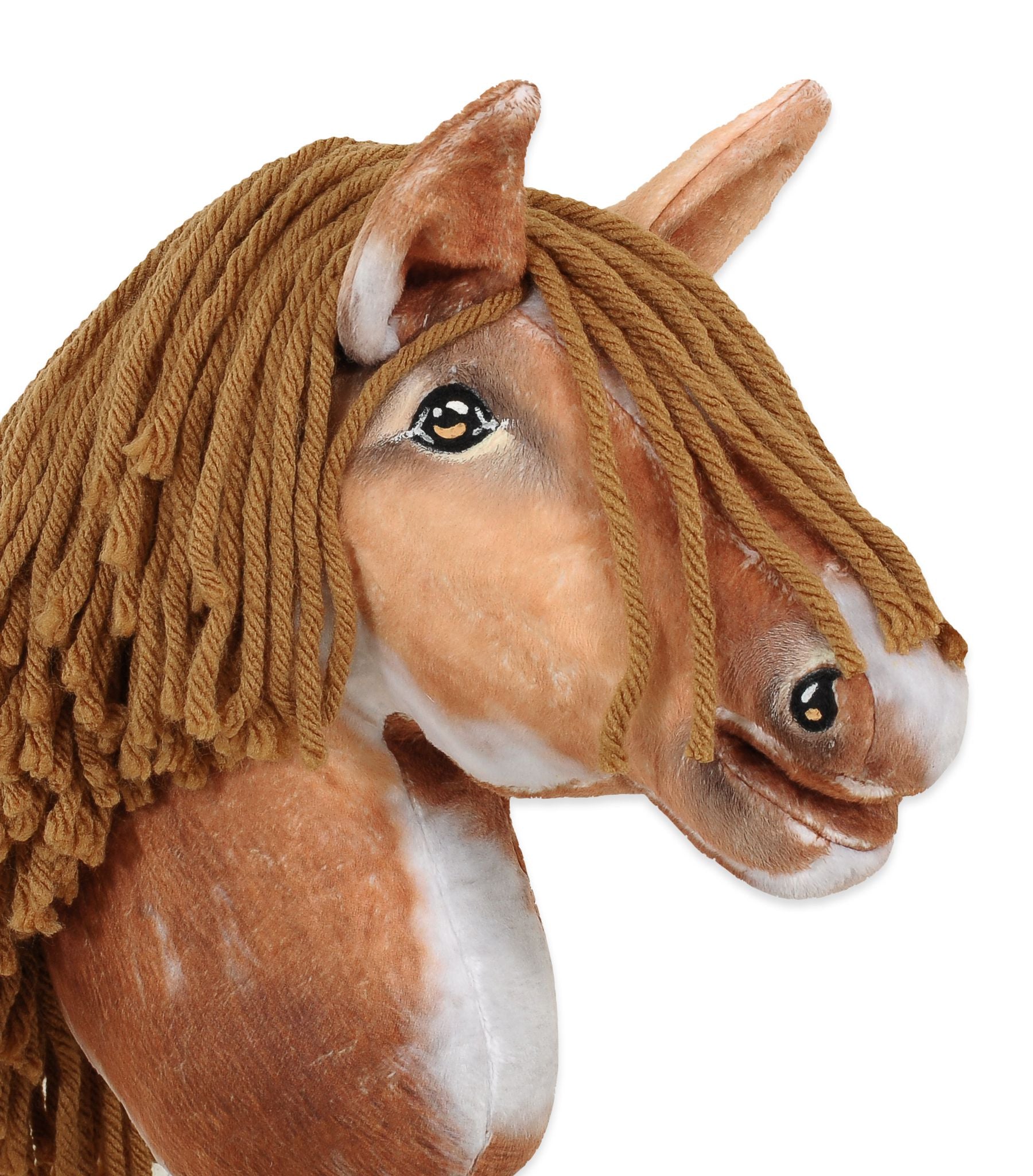 Horse on a stick Super Hobby Horse Premium - tobiano bay horse with a brown maneA4