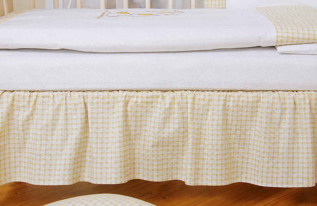 Dust Ruffle Crib - Bed Skirt - Masking flounce 120x60cm - cream-coloured check