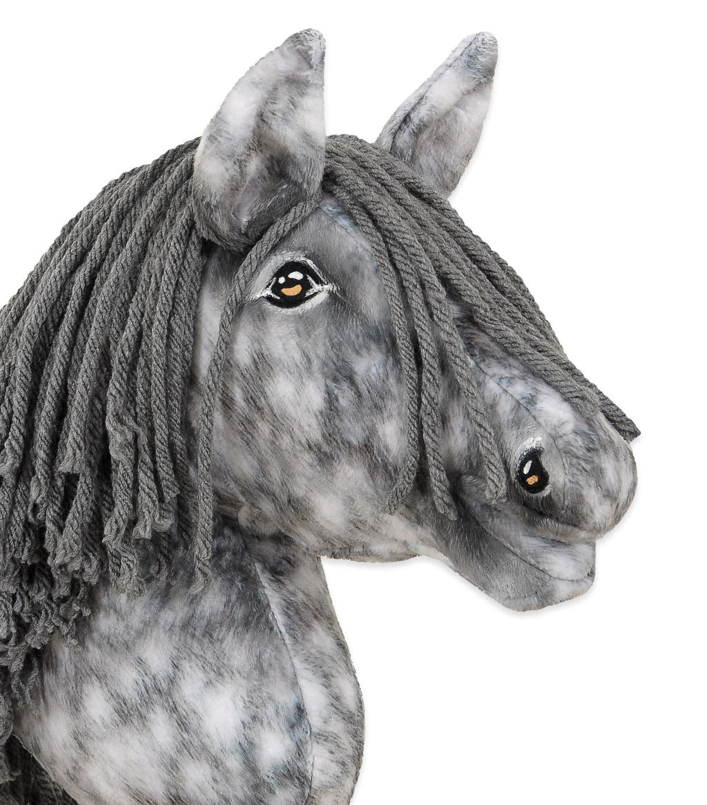 Horse on a stick Super Hobby Horse Premium - dapple grey horse with a grey mane A4