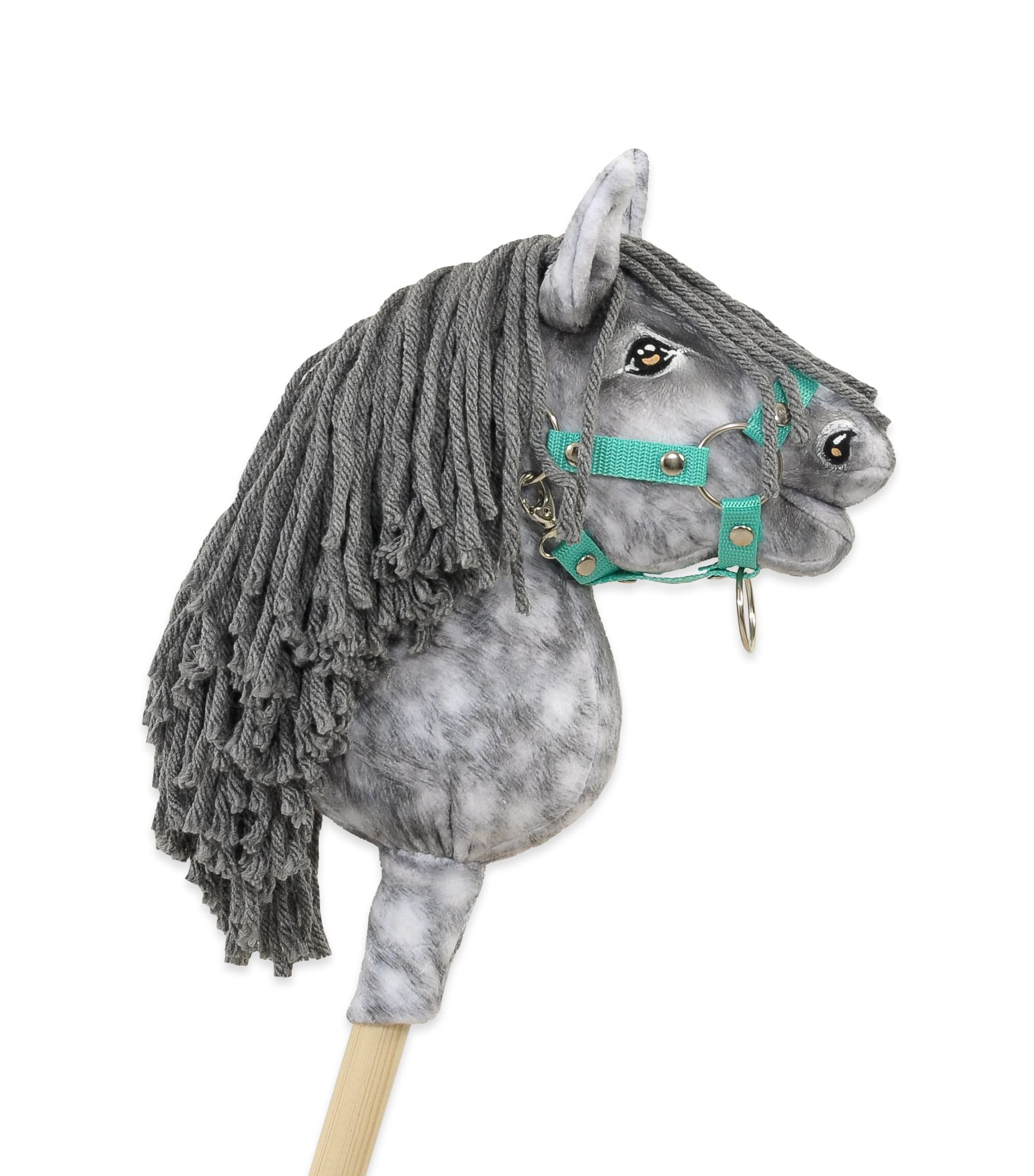 Horse on a stick Super Hobby Horse Premium  dapple grey horse with a grey mane A5