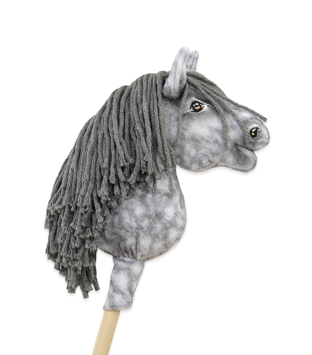Horse on a stick Super Hobby Horse Premium  dapple grey horse with a grey mane A5