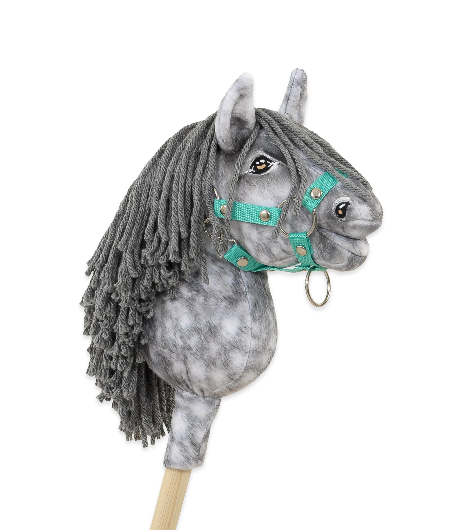 Horse on a stick Super Hobby Horse Premium  dapple grey horse with a grey mane A5