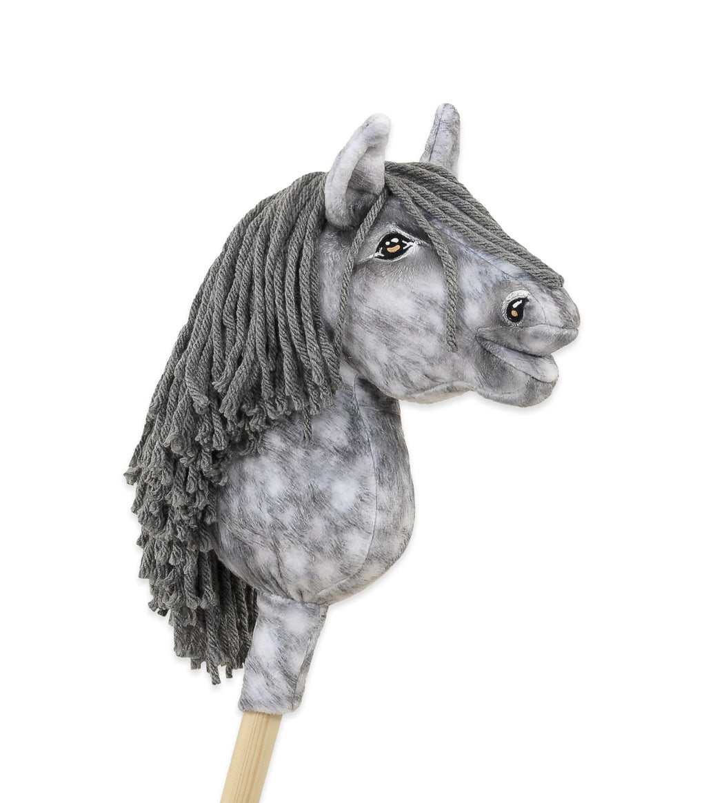 Horse on a stick Super Hobby Horse Premium  dapple grey horse with a grey mane A5