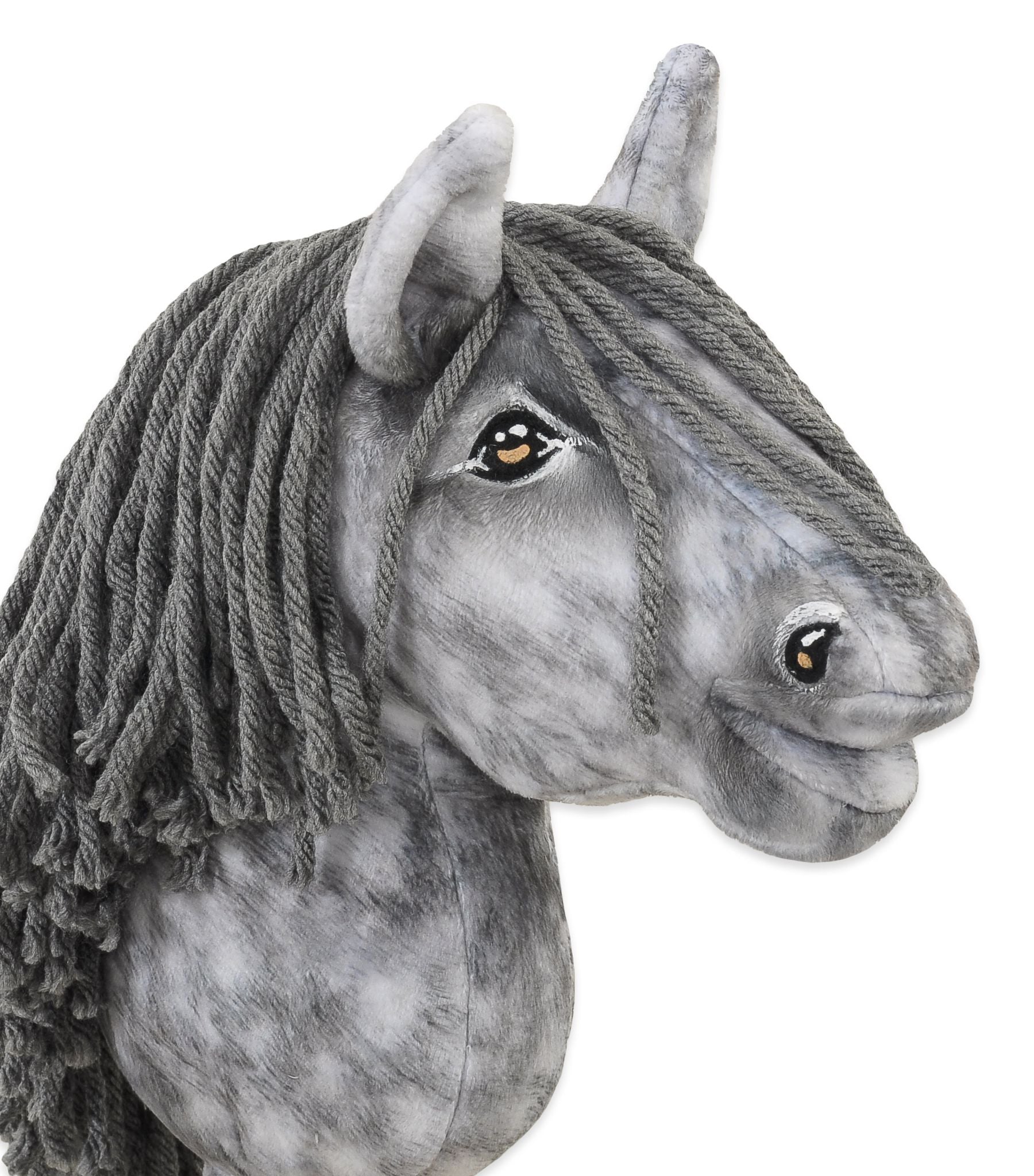 Horse on a stick Super Hobby Horse Premium  dapple grey horse with a grey mane A5