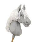 Horse on a stick Super Hobby Horse Premium - gray horse with white mane A3