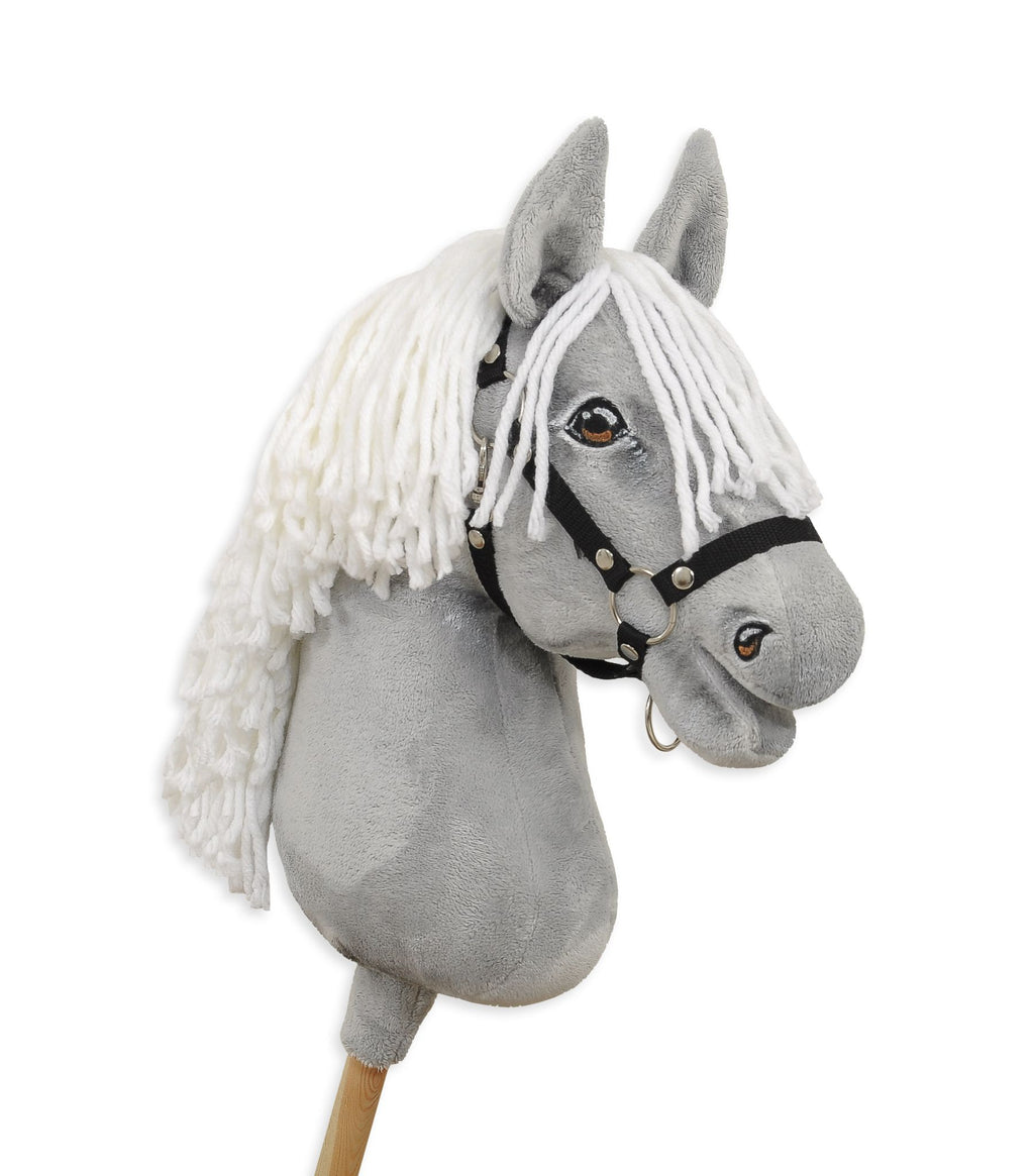 Horse on a stick Super Hobby Horse Premium - gray horse with white mane A3