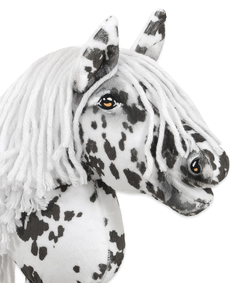 Horse on a stick Super Hobby Horse Premium - leopard with a white mane A4