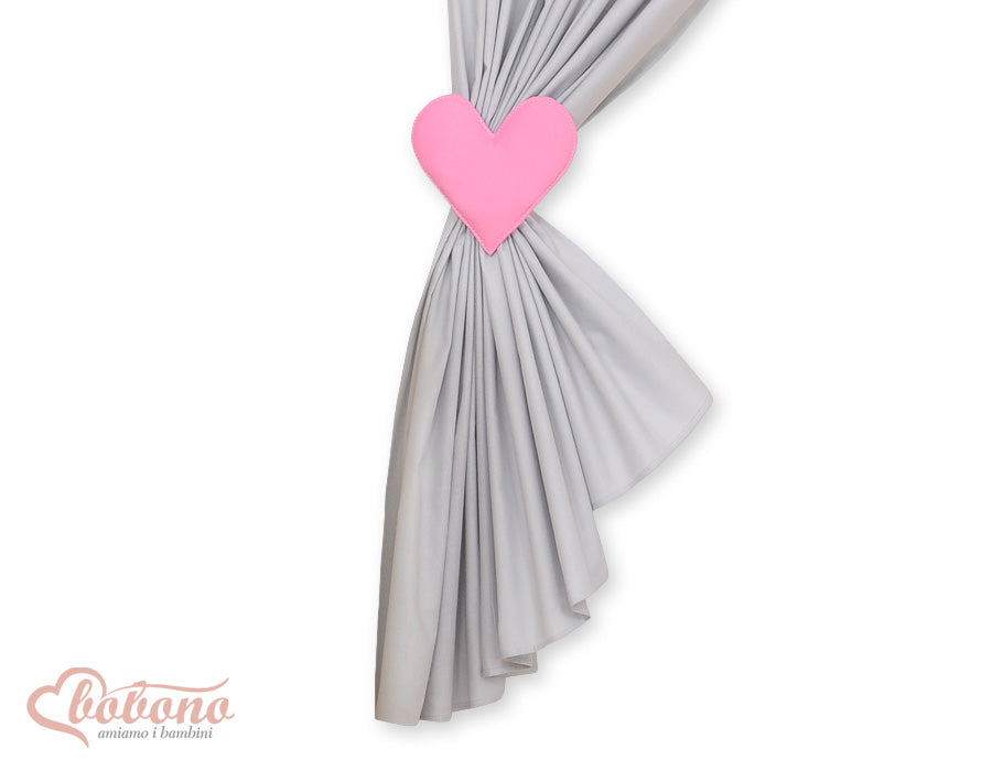 Children's room curtains with hearts grey and pink
