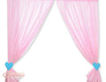 Children's room curtains with hearts pink and turquoise
