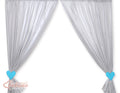 Children's room curtains with hearts grey and turquoise