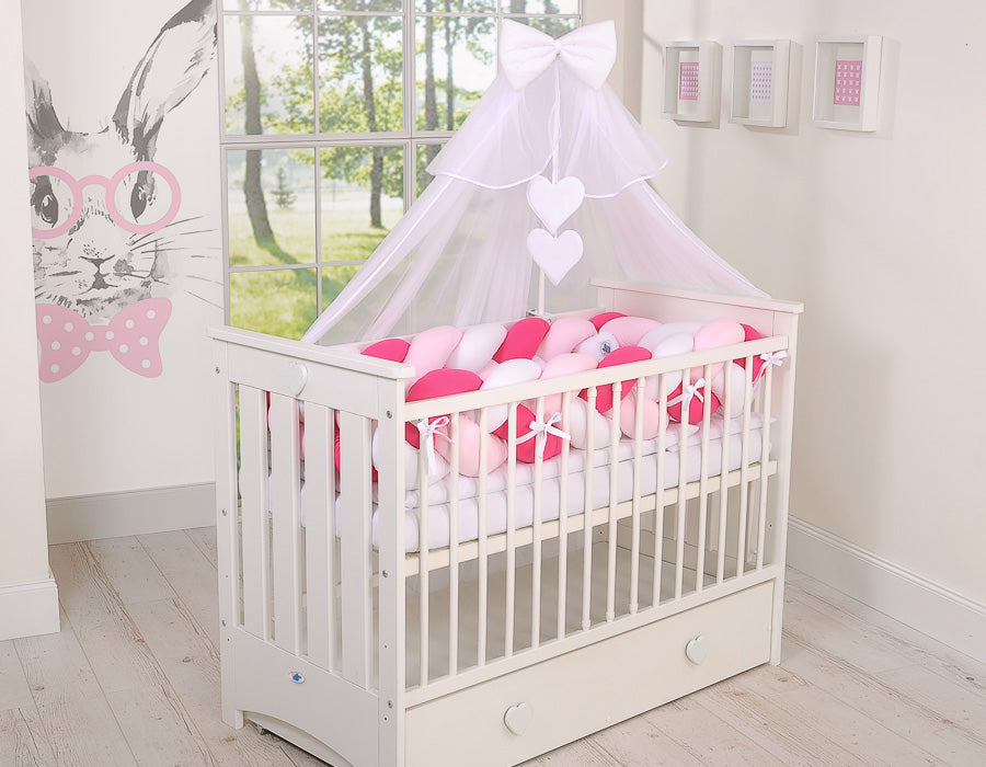 Knot bumper XXL- white-dark pink-pink