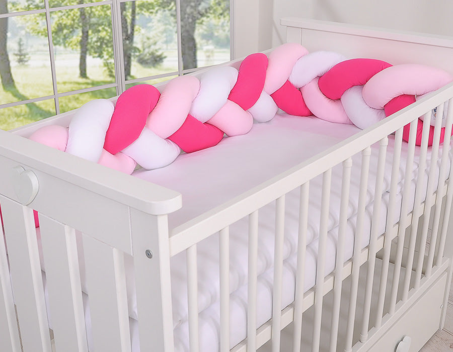 Knot bumper- white-dark pink-pink