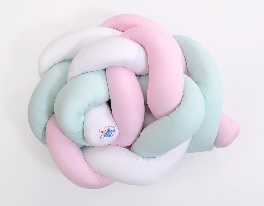 Knot bumper-  white-pink-mint