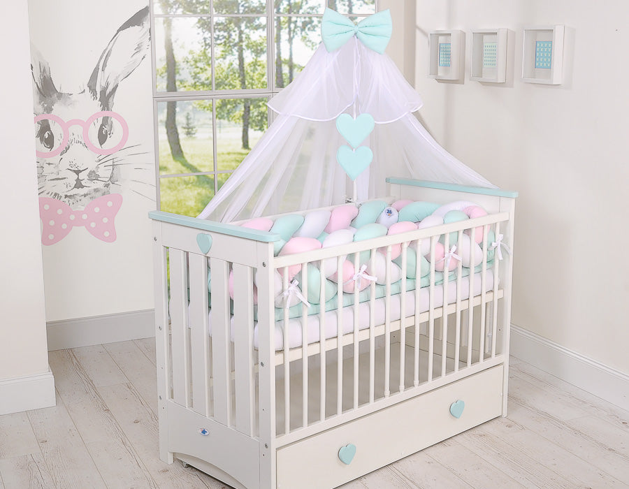 Knot bumper XXL-  white-pink-mint