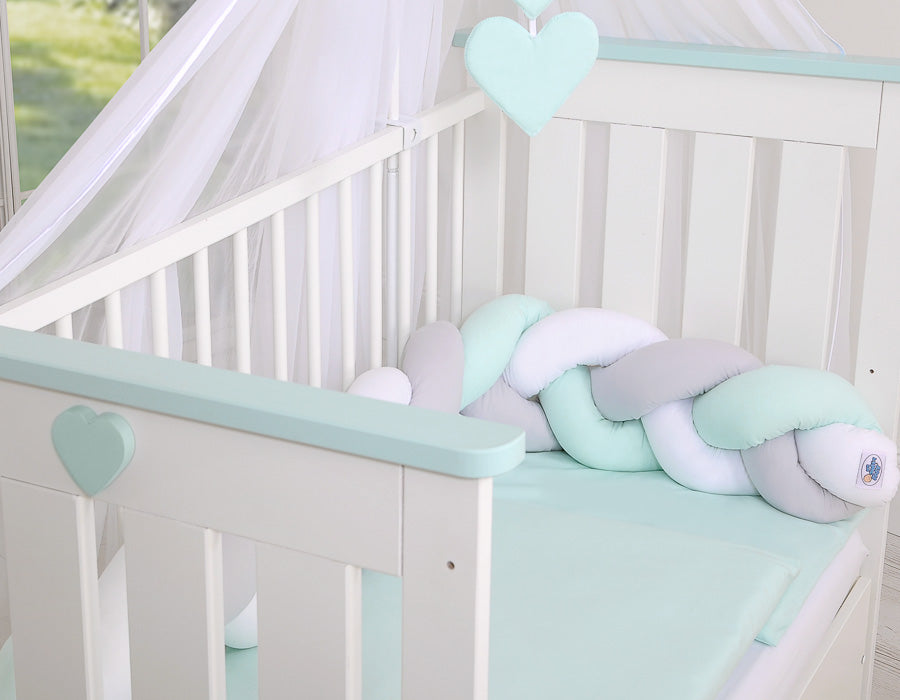 Knot bumper- white-gray-mint