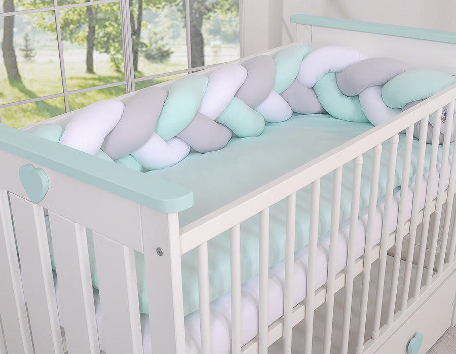 Knot bumper- white-gray-mint