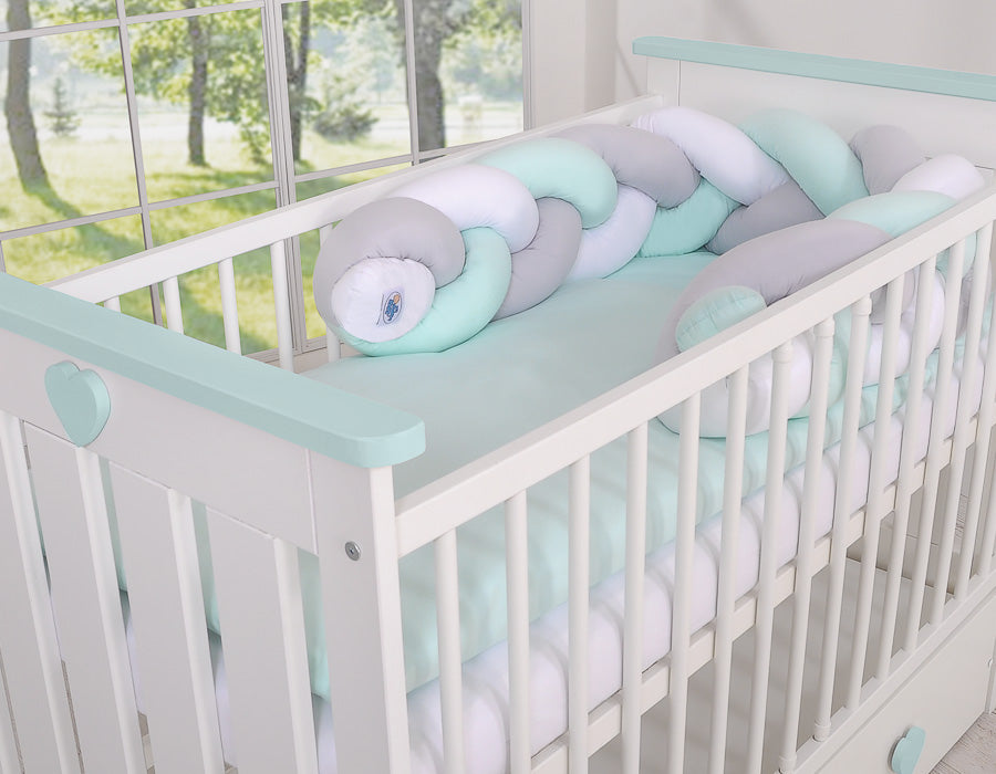 Knot bumper- white-gray-mint