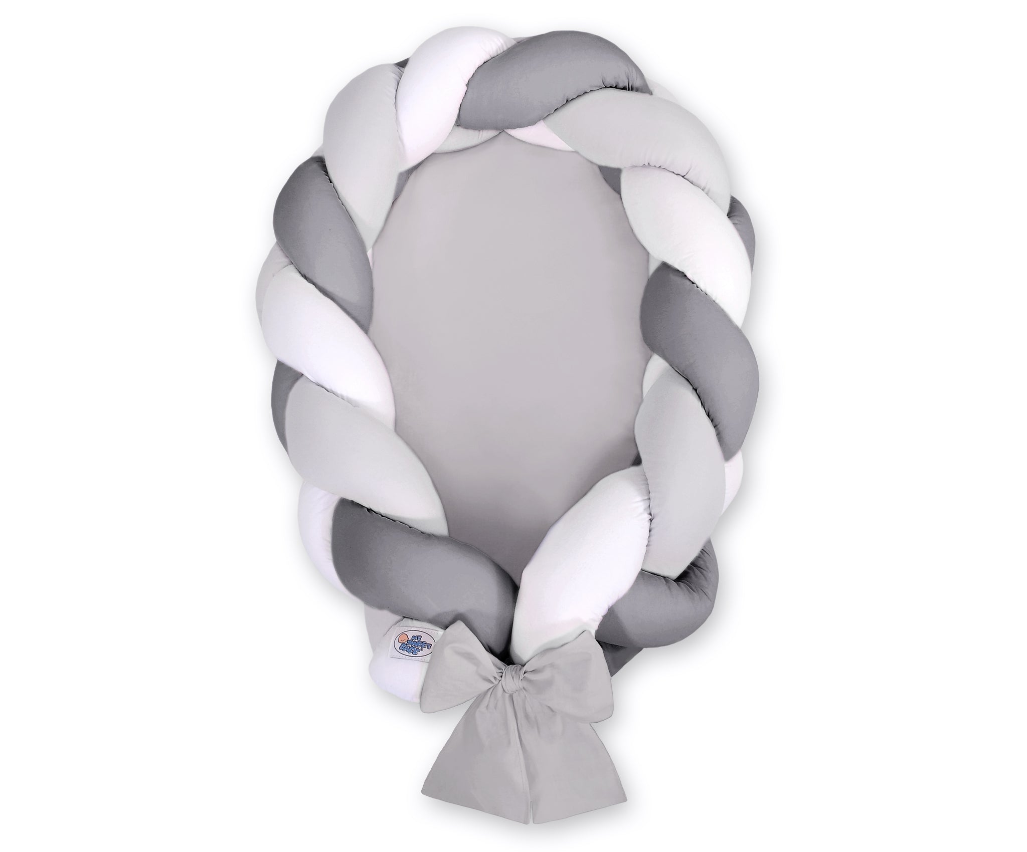 Braided baby nest 2 in 1 - white-gray- anthracite