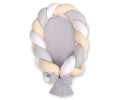 Braided baby nest 2 in 1 - white-gray-beige