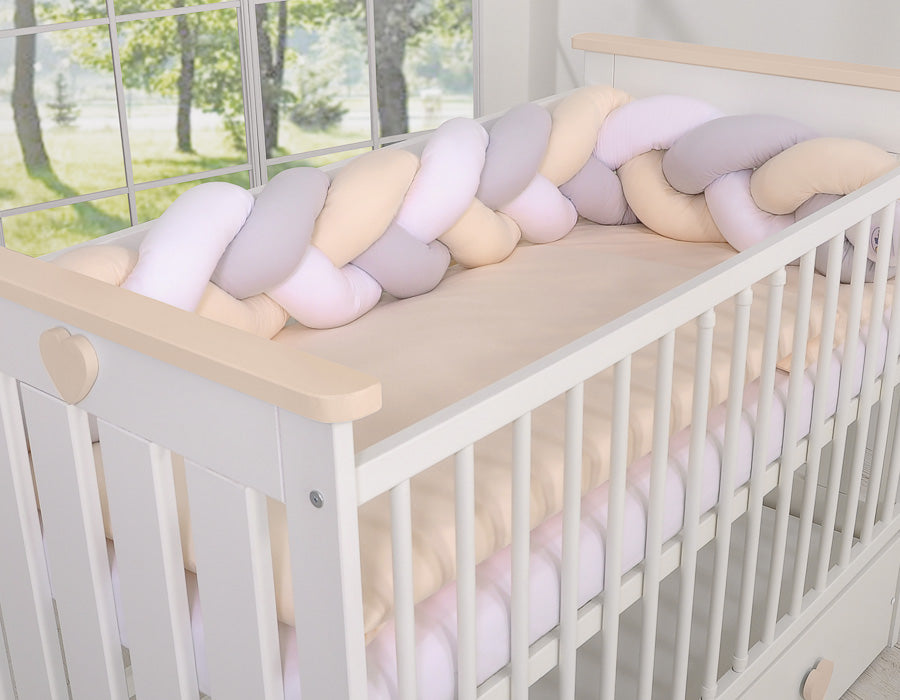 Knot bumper- white-gray-beige