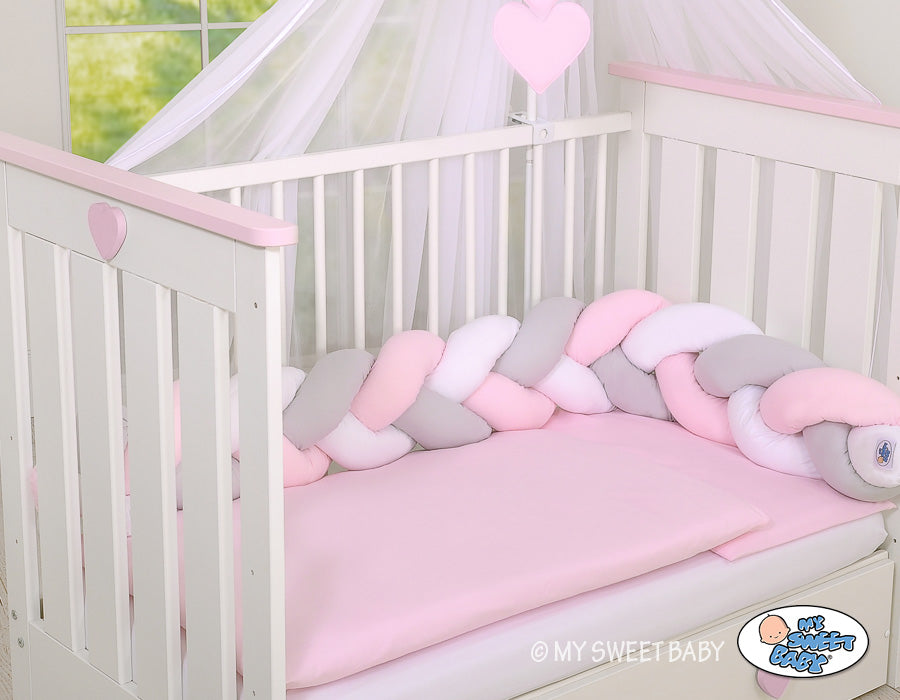 Knot bumper- white-gray-pink