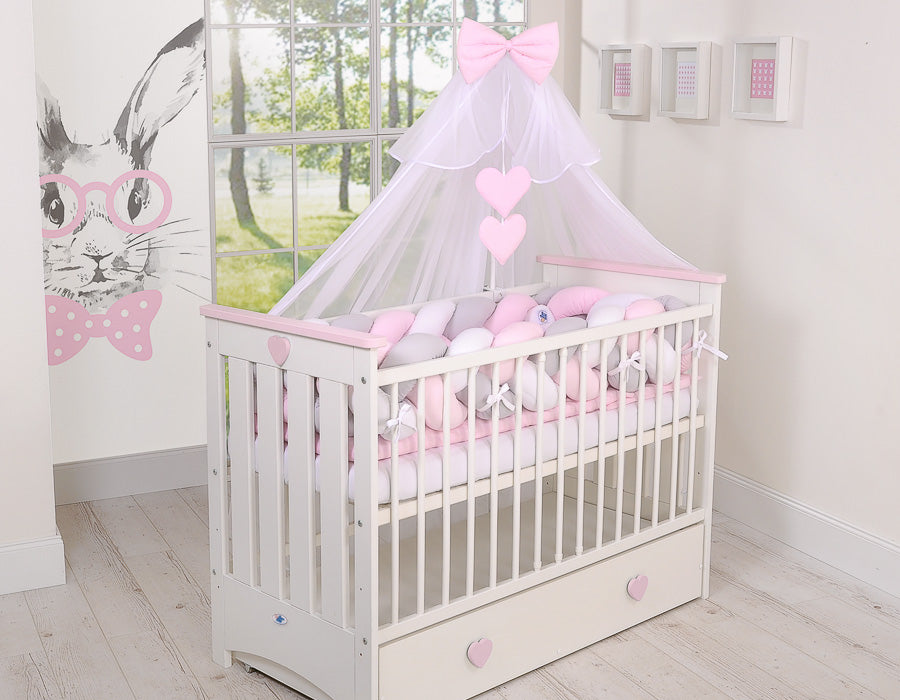 Knot bumper XXL- white-gray-pink