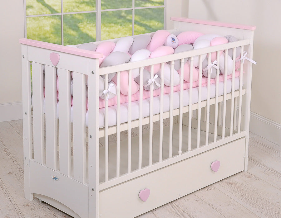 Knot bumper XXL- white-gray-pink
