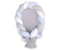 Braided baby nest 2 in 1 - white-gray-blue