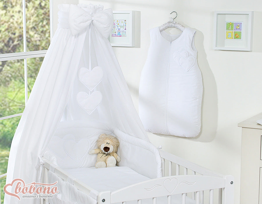 Canopy made of fabric- Hanging Hearts white