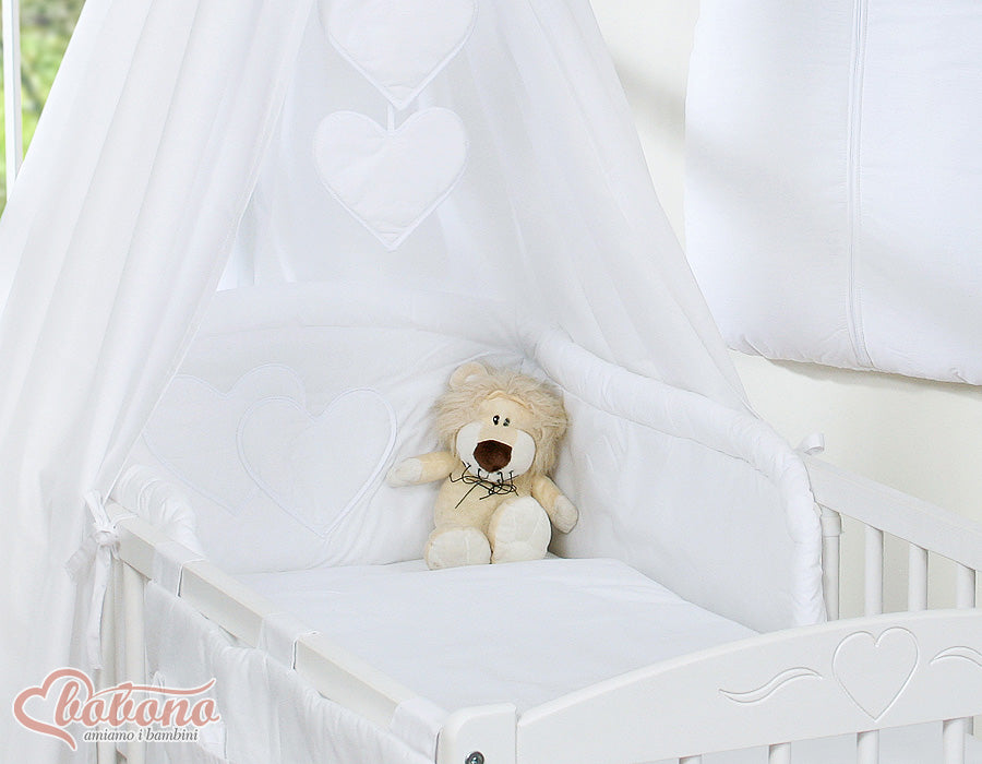 Canopy made of fabric- Hanging Hearts white