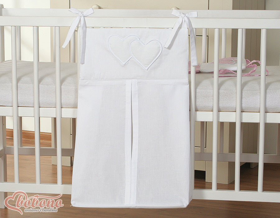 Diaper bag- Hanging Hearts white