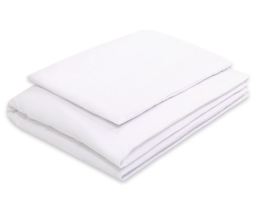 Cotton children's bedding set, 2 pieces, pillowcase 60x40 cm and duvet cover 120x90 cm - white