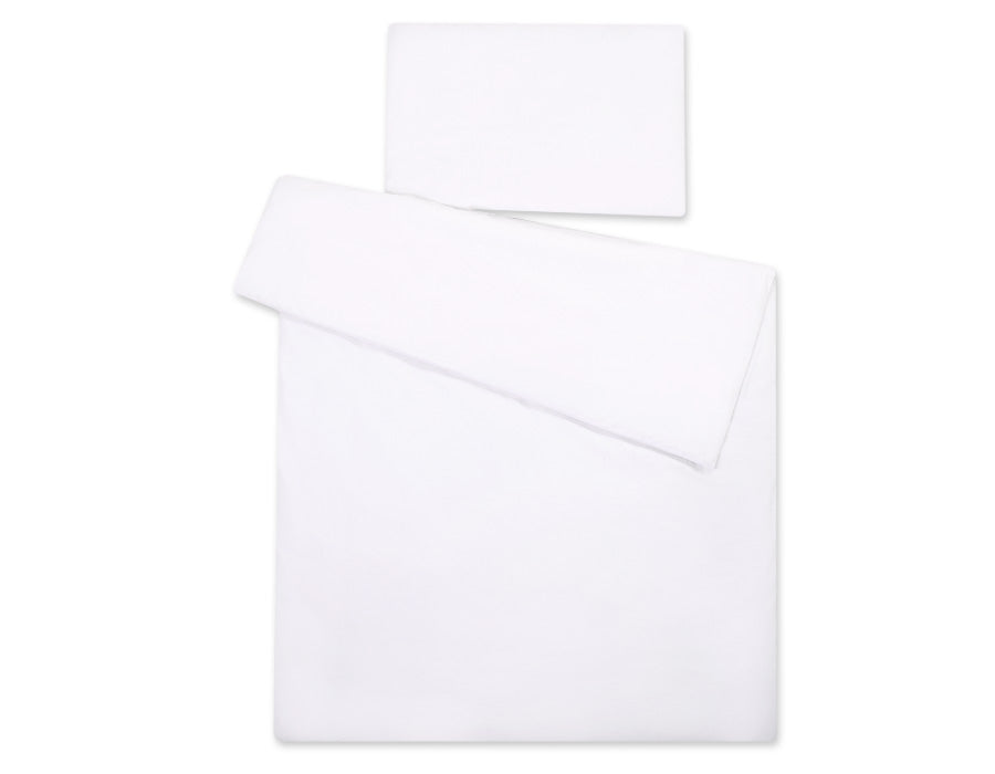 Cotton children's bedding set, 2 pieces, pillowcase 60x40 cm and duvet cover 120x90 cm - white