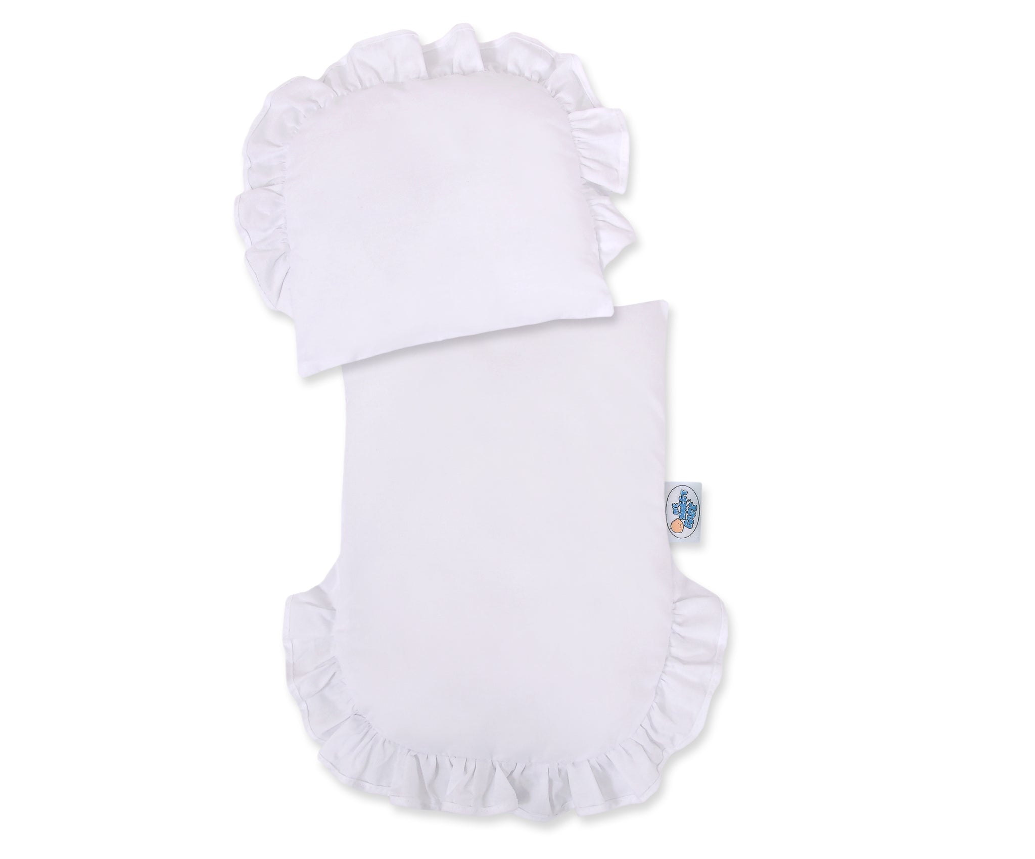 Wicker doll pushchair white with white bedding and soft padding STELLA