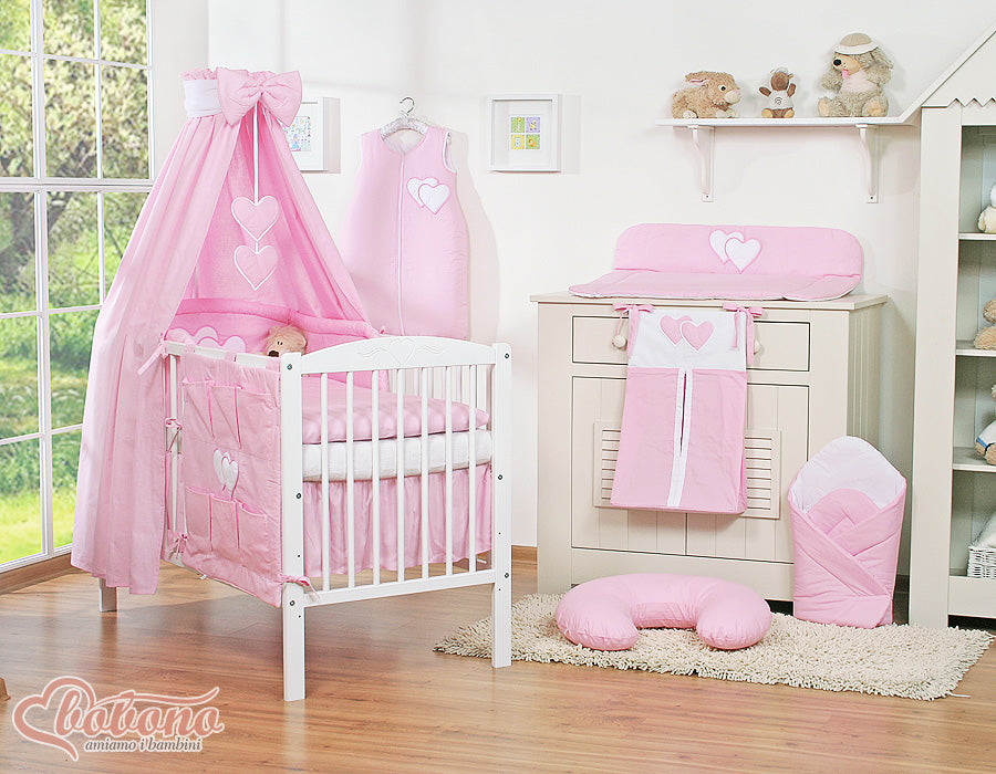 Canopy made of fabric- Hanging Hearts pink