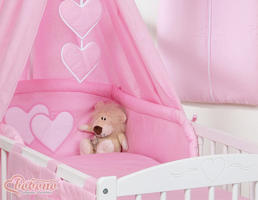 Canopy made of fabric- Hanging Hearts pink