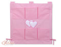 Cot tidy- Hanging Hearts pink